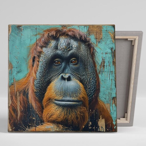 Orangutan Contemporary Nature Decor Poster Print