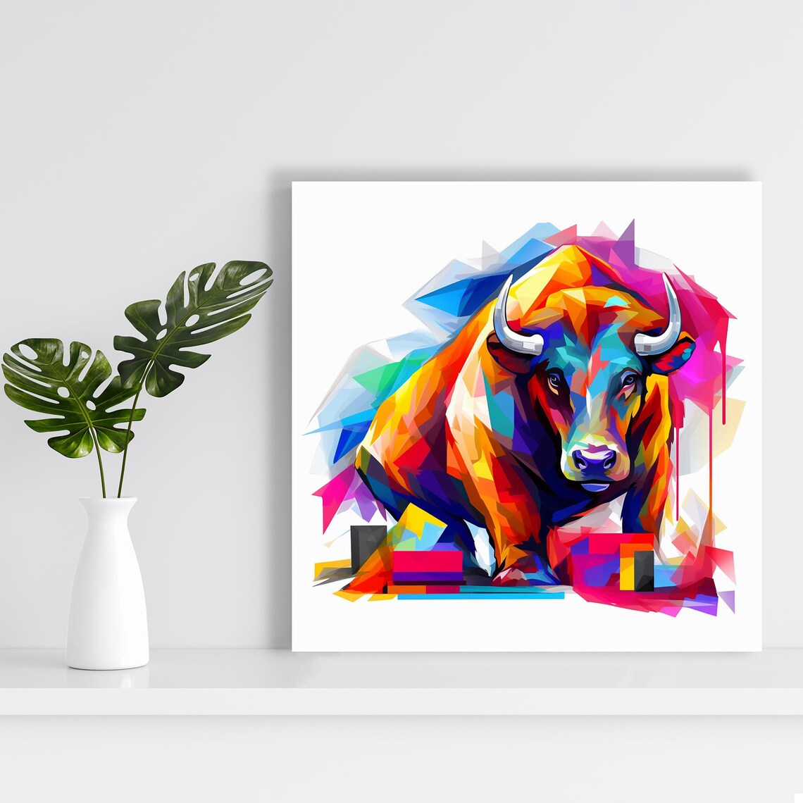 Bison Abstract Contemporary Art Print, Multicolor - Image 2