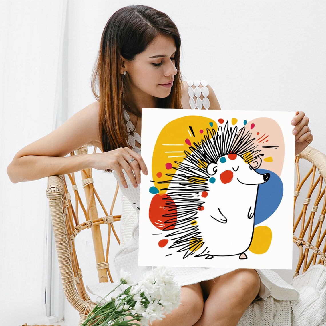Colorful Hedgehog Burst Animal Art Print, Whimsical Decor - Image 3