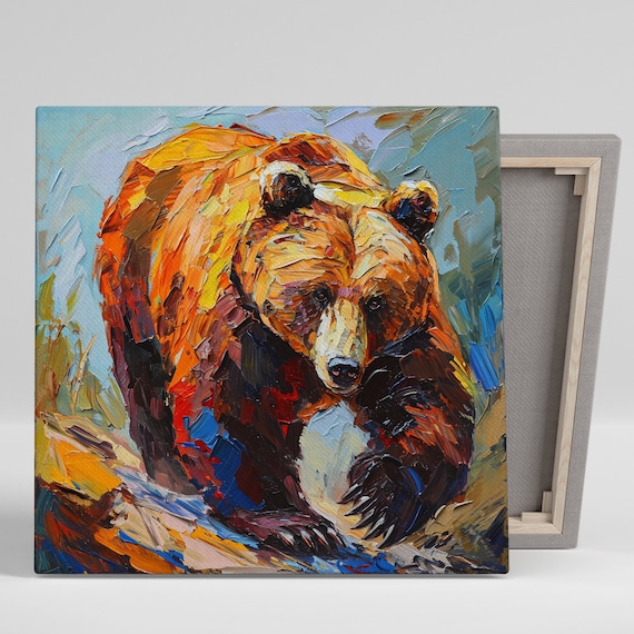 Fierce Bear Rustic Modern Wildlife Wall Art Print