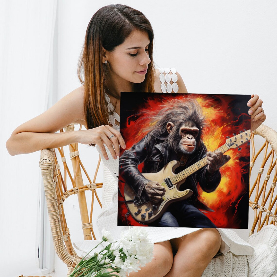 Monkey With Guitar Music Wall Art Poster - Image 5