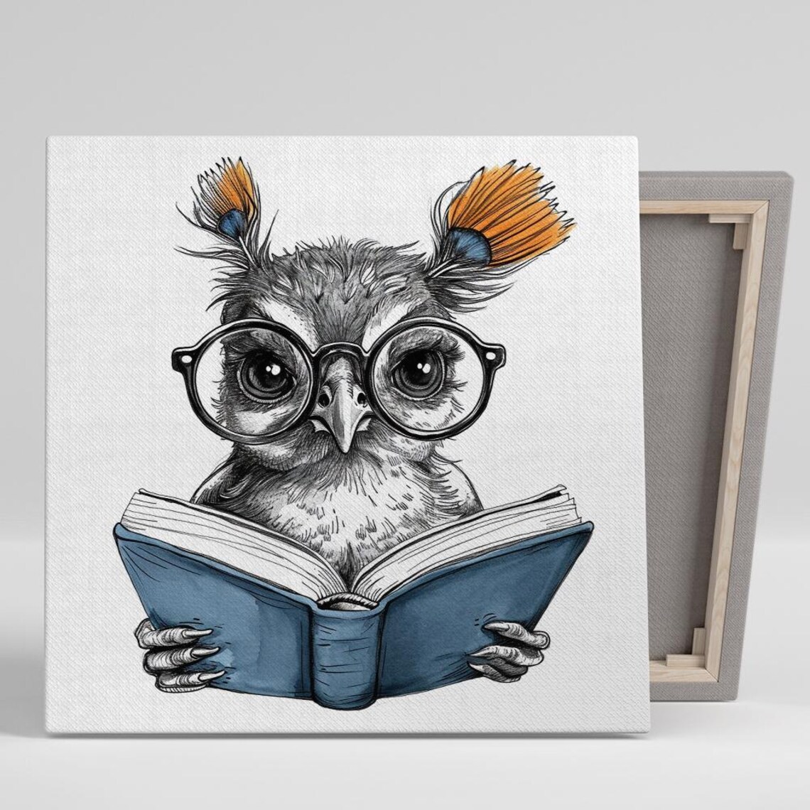 Owls Wisdom Whimsical Animal Poster, Library Decor