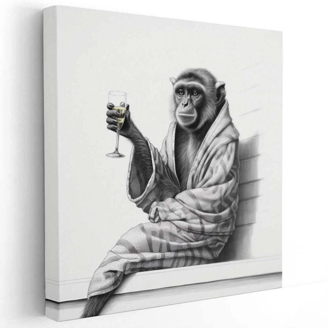 Monkey In Bathrobe Bathroom Wall Decor Art Print - Image 3