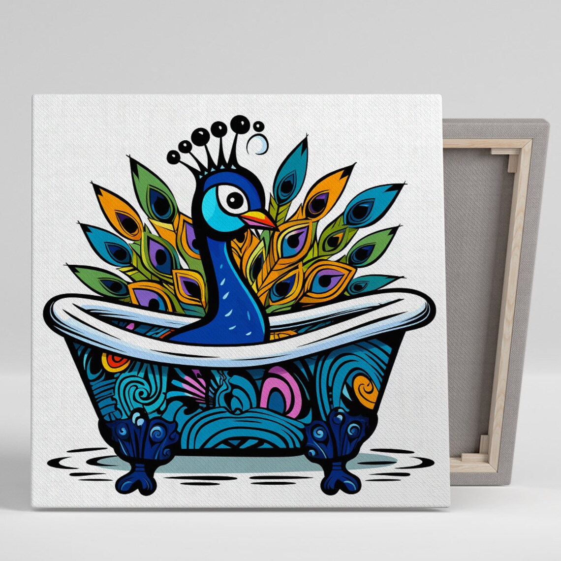 Whimsical Peacock Art Print, Bohemian Modern Decor