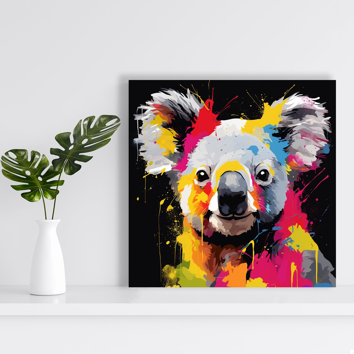 Koala Pop Art Poster, Eclectic Decor Wall Art - Image 2