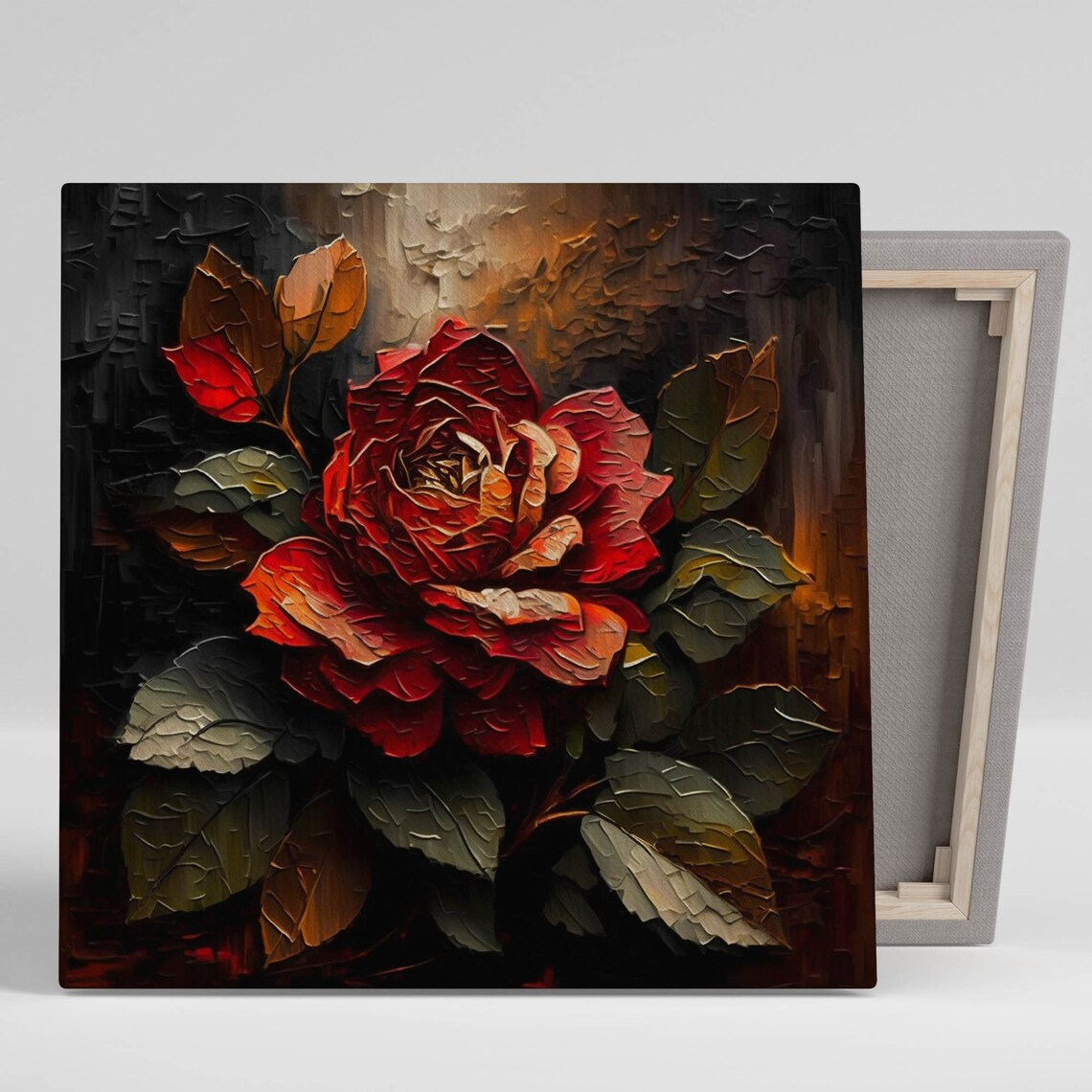 Red Rose Floral Art Print, Botanical Wall Decor