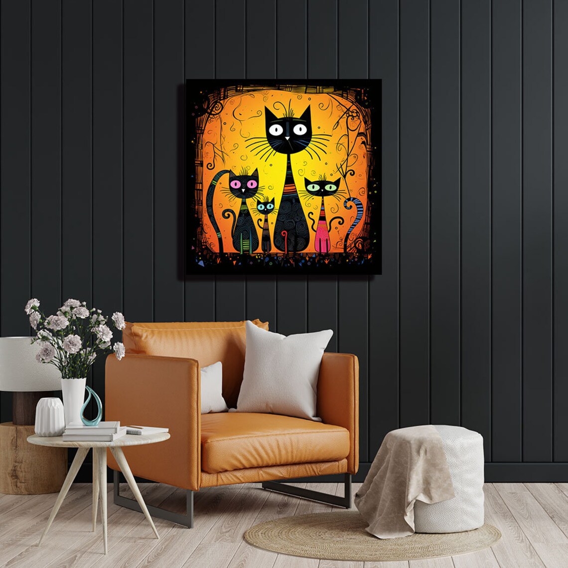 Abstract Cats, Modern Contemporary Animal Art Print - Image 4