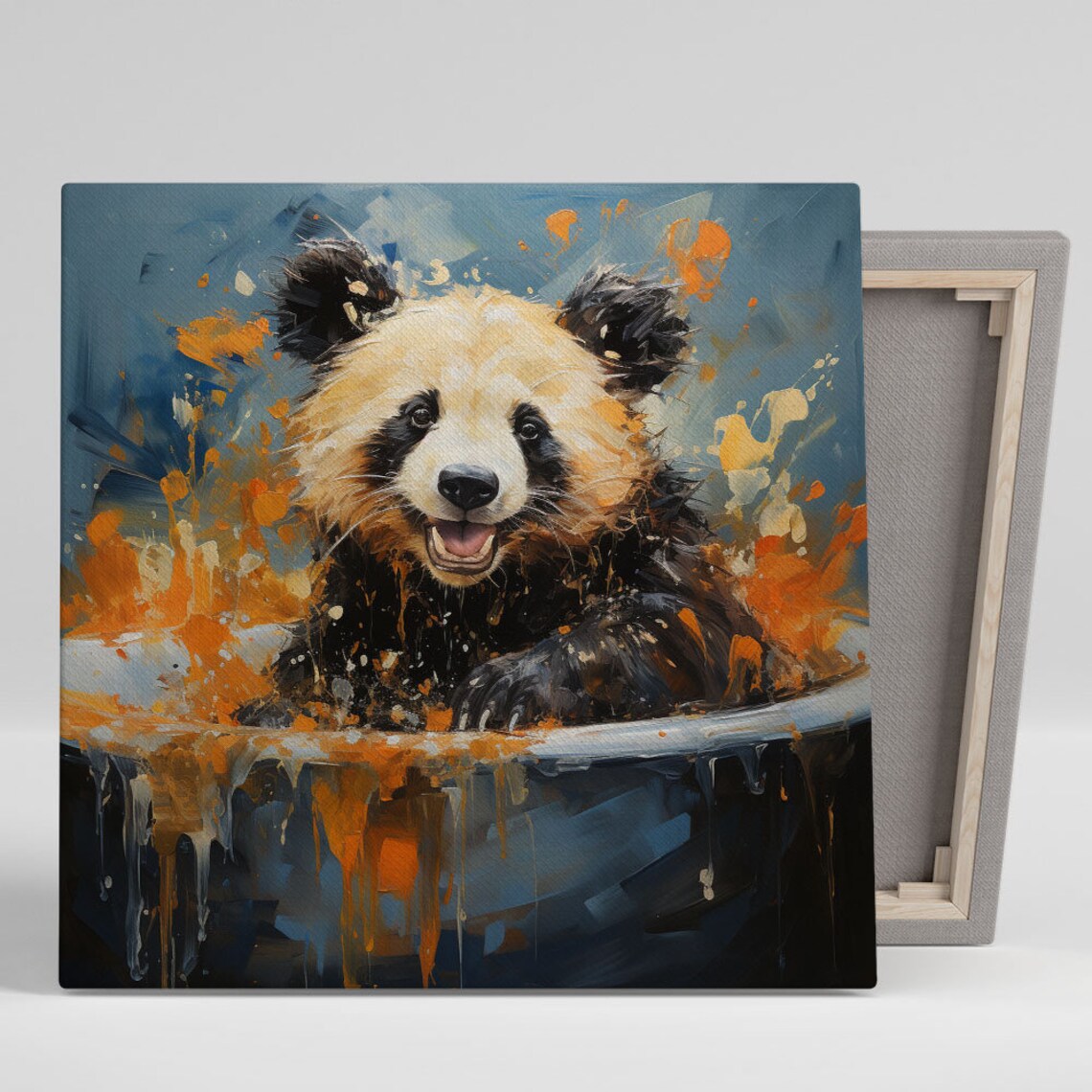 Panda in Bathtub, Bathroom and Nursery Wall Art Print