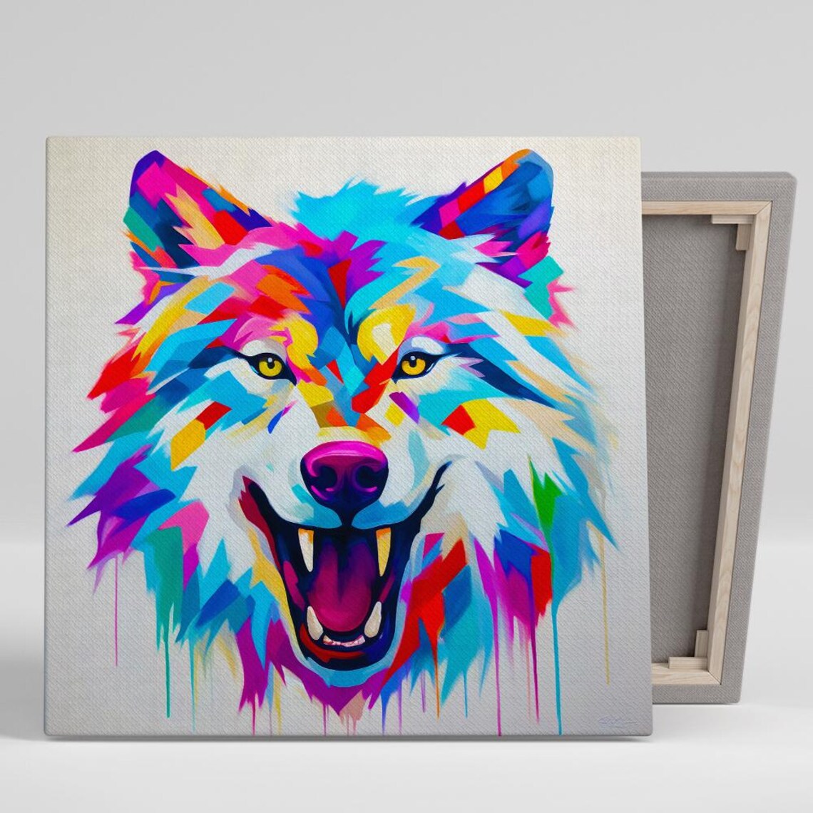 Wolf Spirit Pop Art Poster, Bohemian Wall Decor