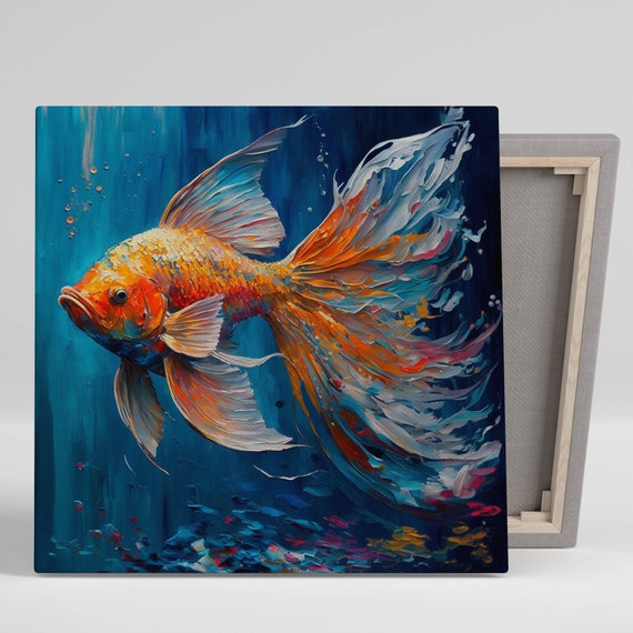 Goldfish Aquarium Art Print, Sea Life Wall Decor