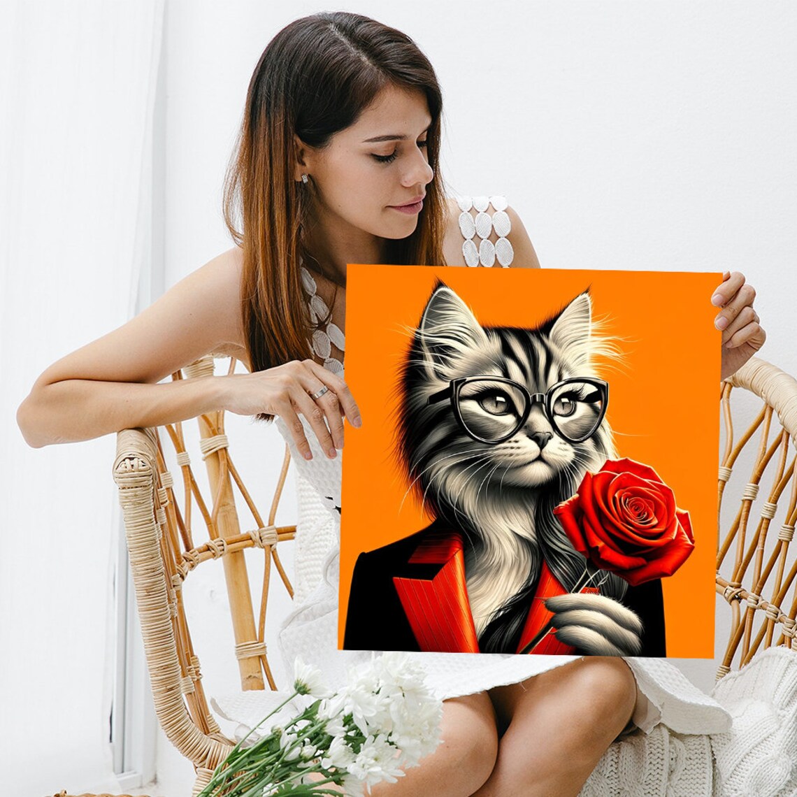 Pop Art Cat Poster Print, Modern Minimalist Decor - Image 3
