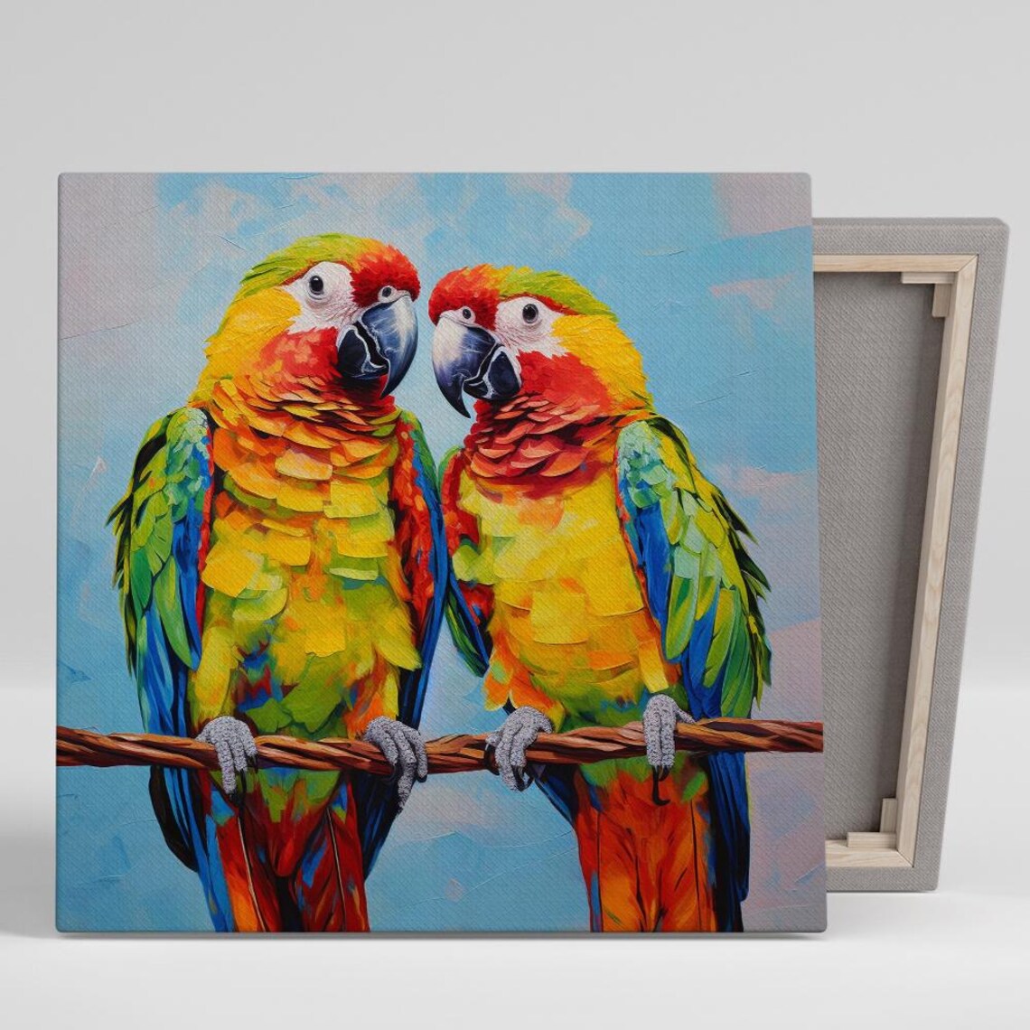 Macaw Duo, Tropical Contemporary Wall Art Print