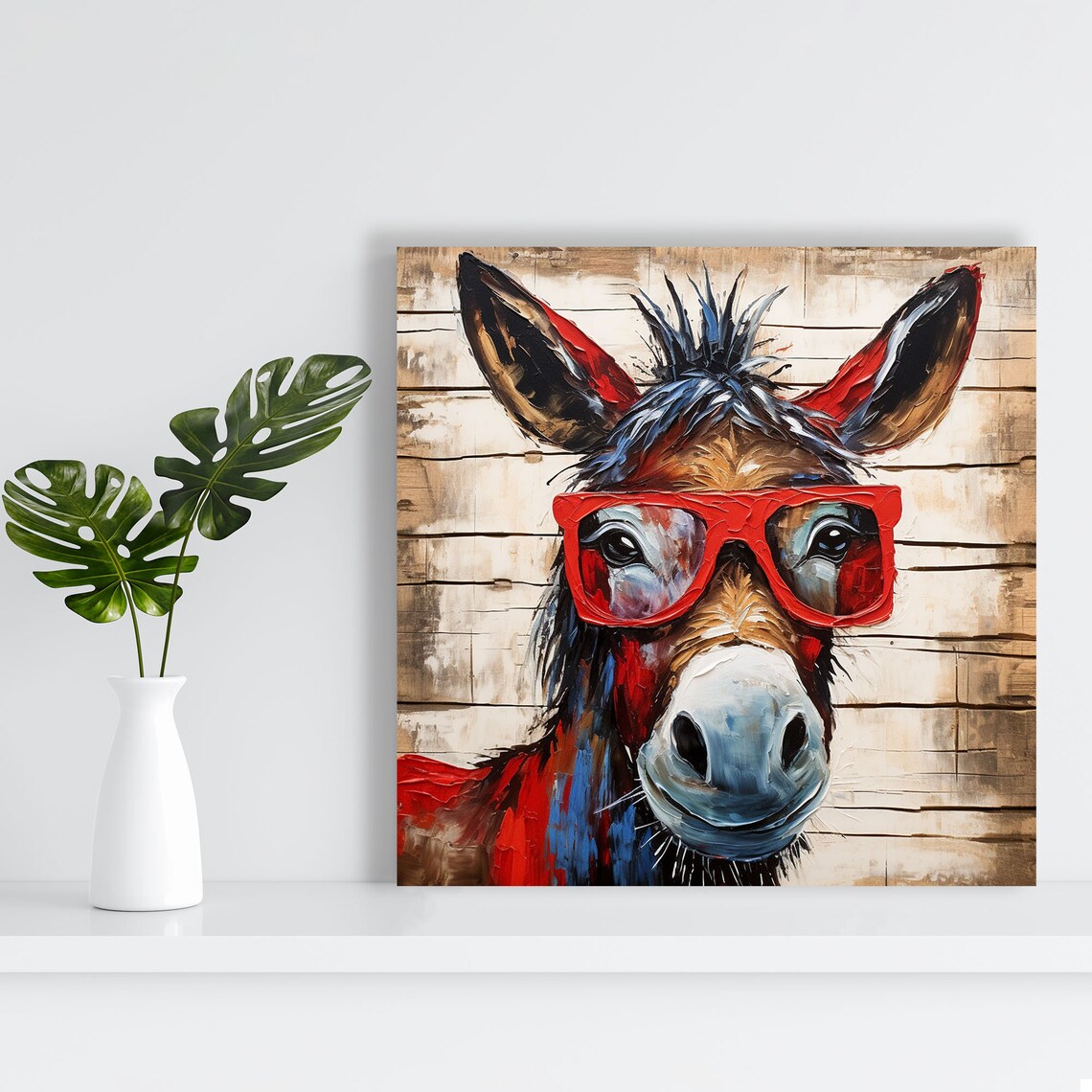 Donkey With Glasses, Abstract Modern Art Print - Image 2