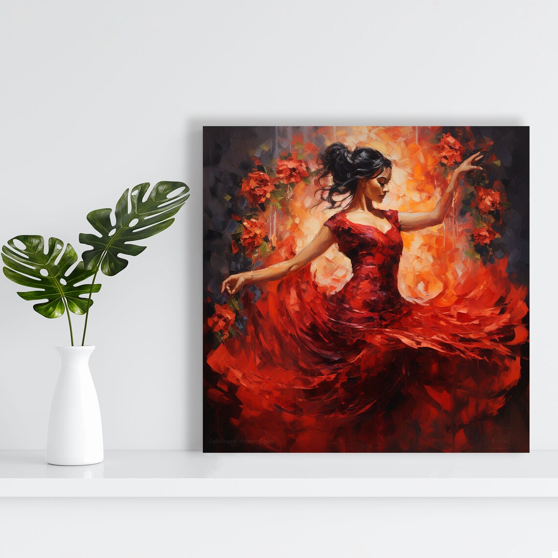 Flamenco Dancer Art Print, Modern Dance Wall Decor - Image 2