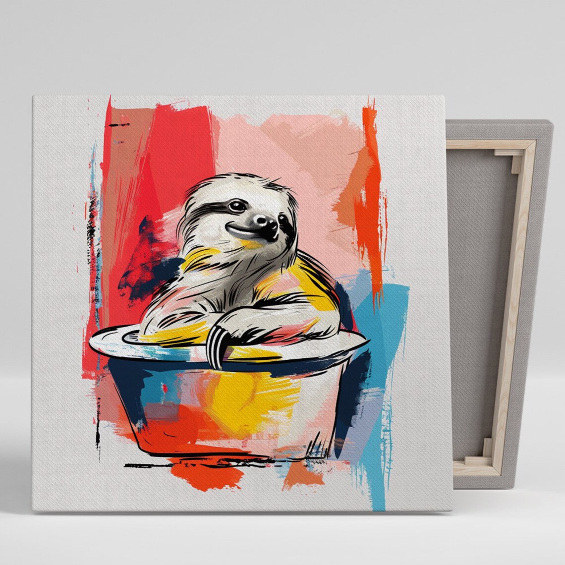 Whimsical Sloth Art Print, Colorful Animal Decor