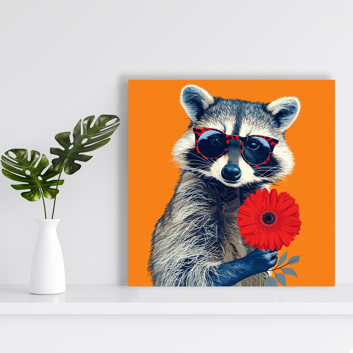 Fashionable Raccoon Art Print, Whimsical Animal Decor - Image 2