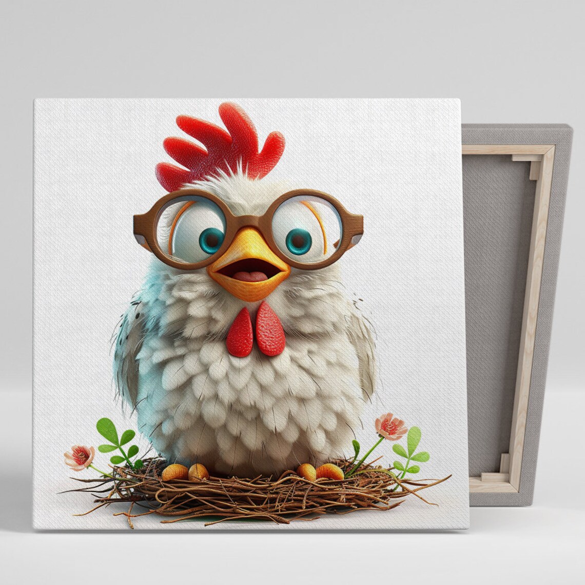 Intellectual Rooster Art Print, Whimsical Kitchen Decor