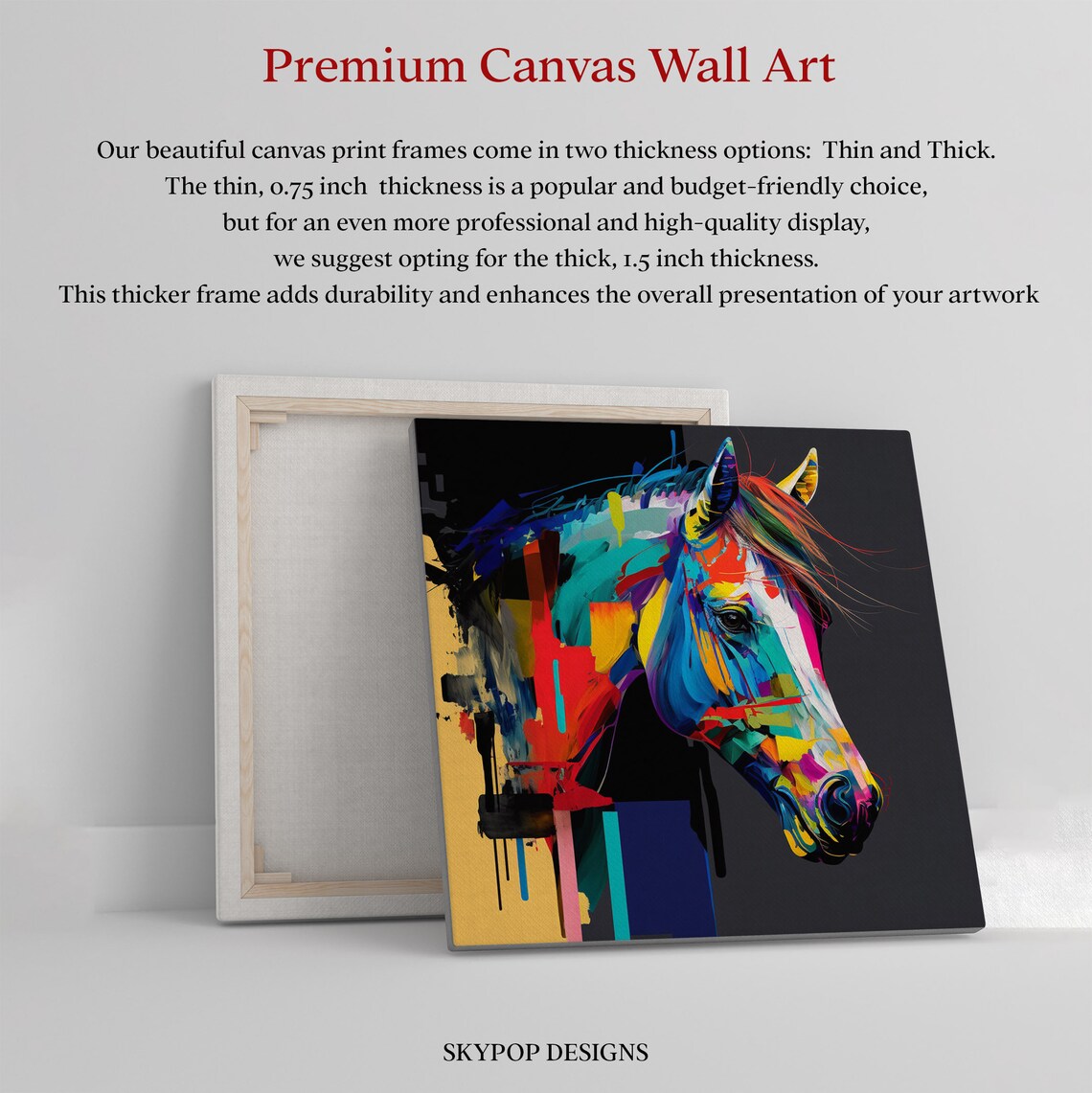 Abstract Horse Art Print, Vibrant Animal Decor - Image 2