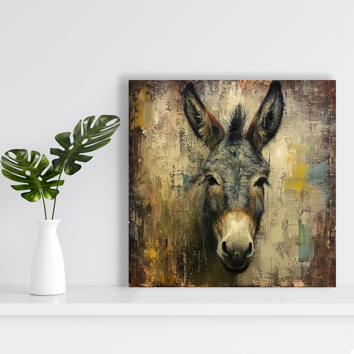 Soulful Donkey Portrait, Farmhouse Wall Art Print - Image 2