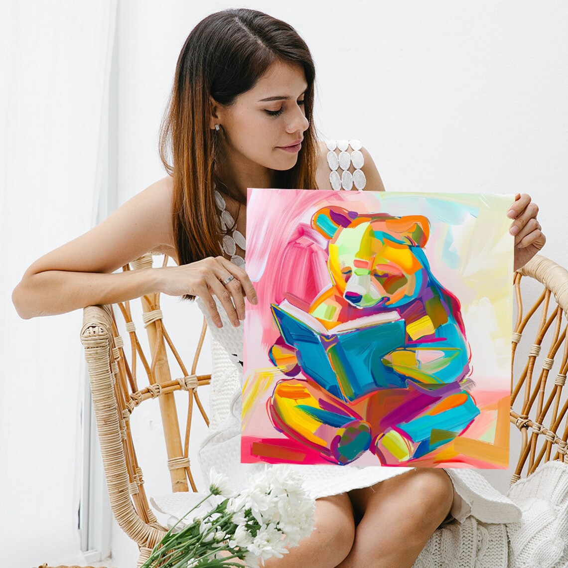 Abstract Bear Art Print, Colorful Modern Decor - Image 3