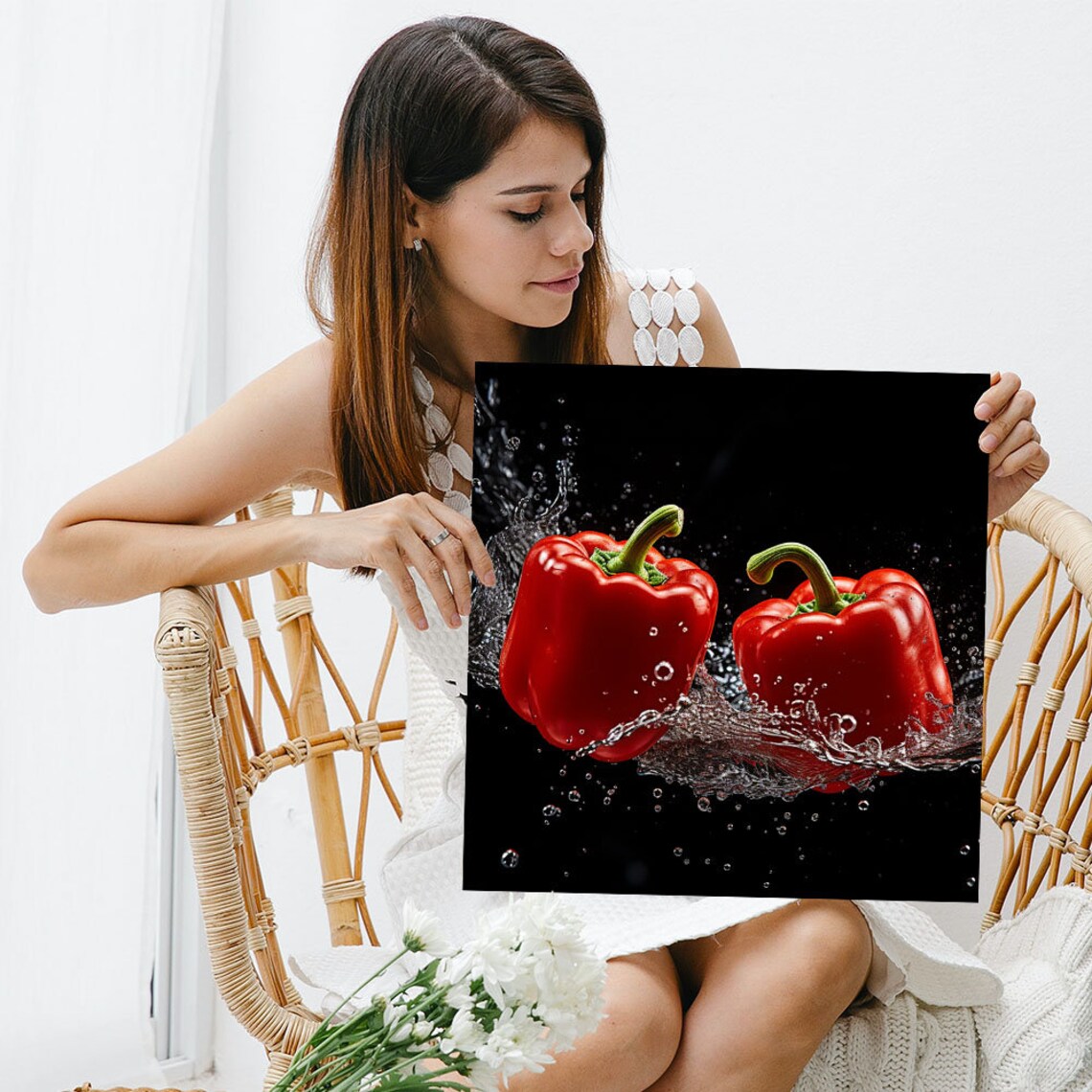 Red Capsicum Art Print, Whimsical Kitchen Decor - Image 3