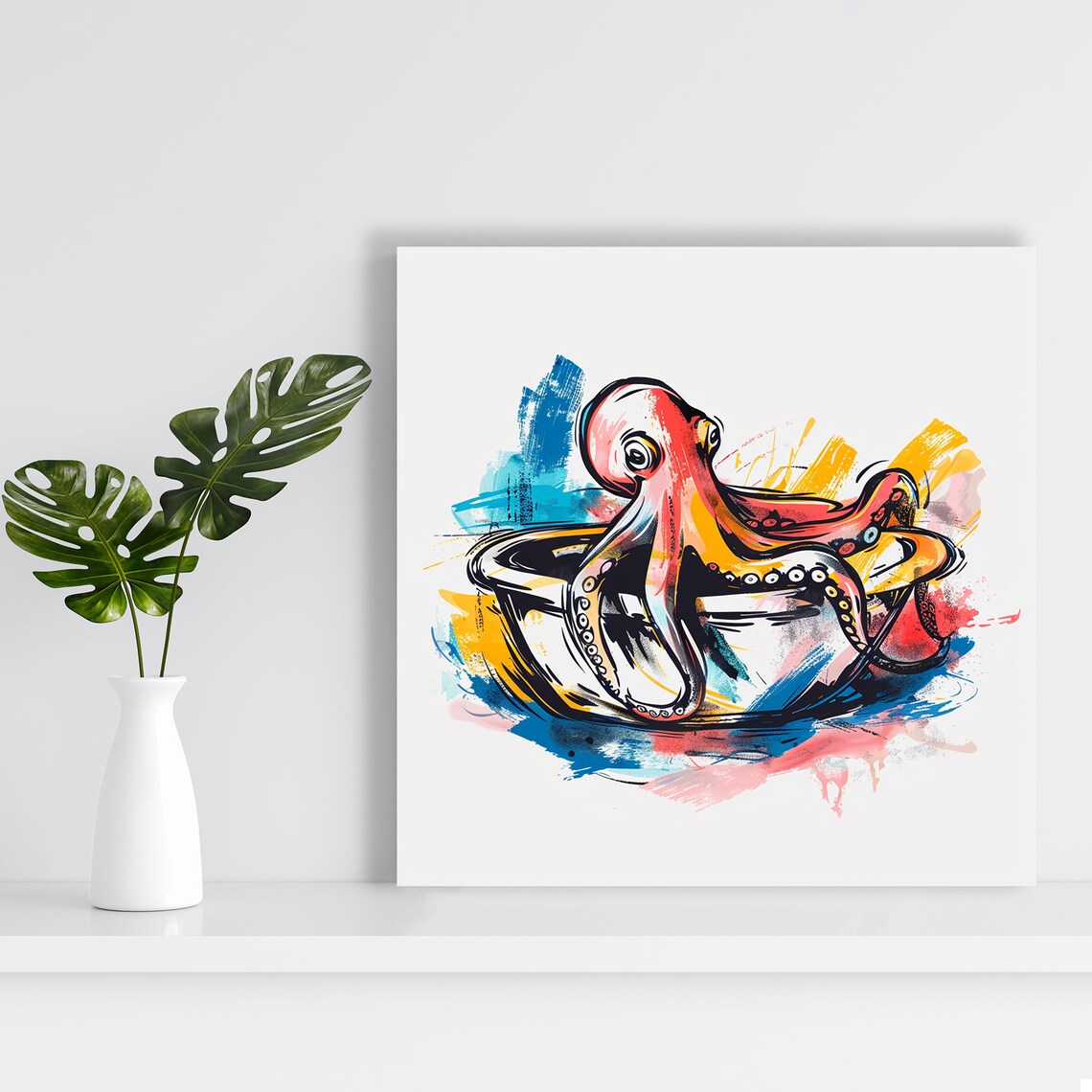 Octopus Splash Abstract Street Decor Art Print - Image 2