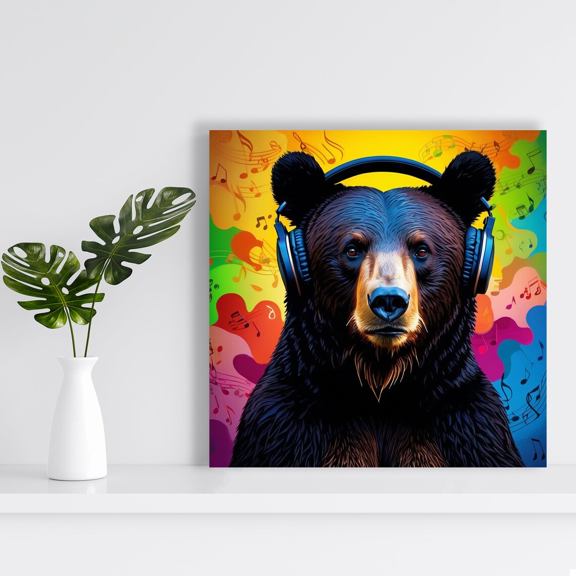 Melodic Bear Groove Pop Art Poster for Living Room - Image 2