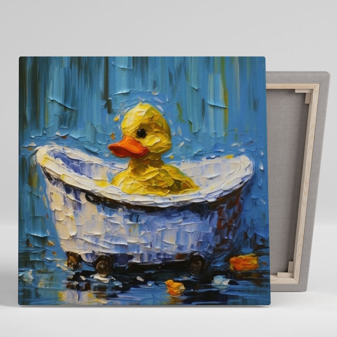 Duck In Bathtub, Bathroom Kids Animal Art Print