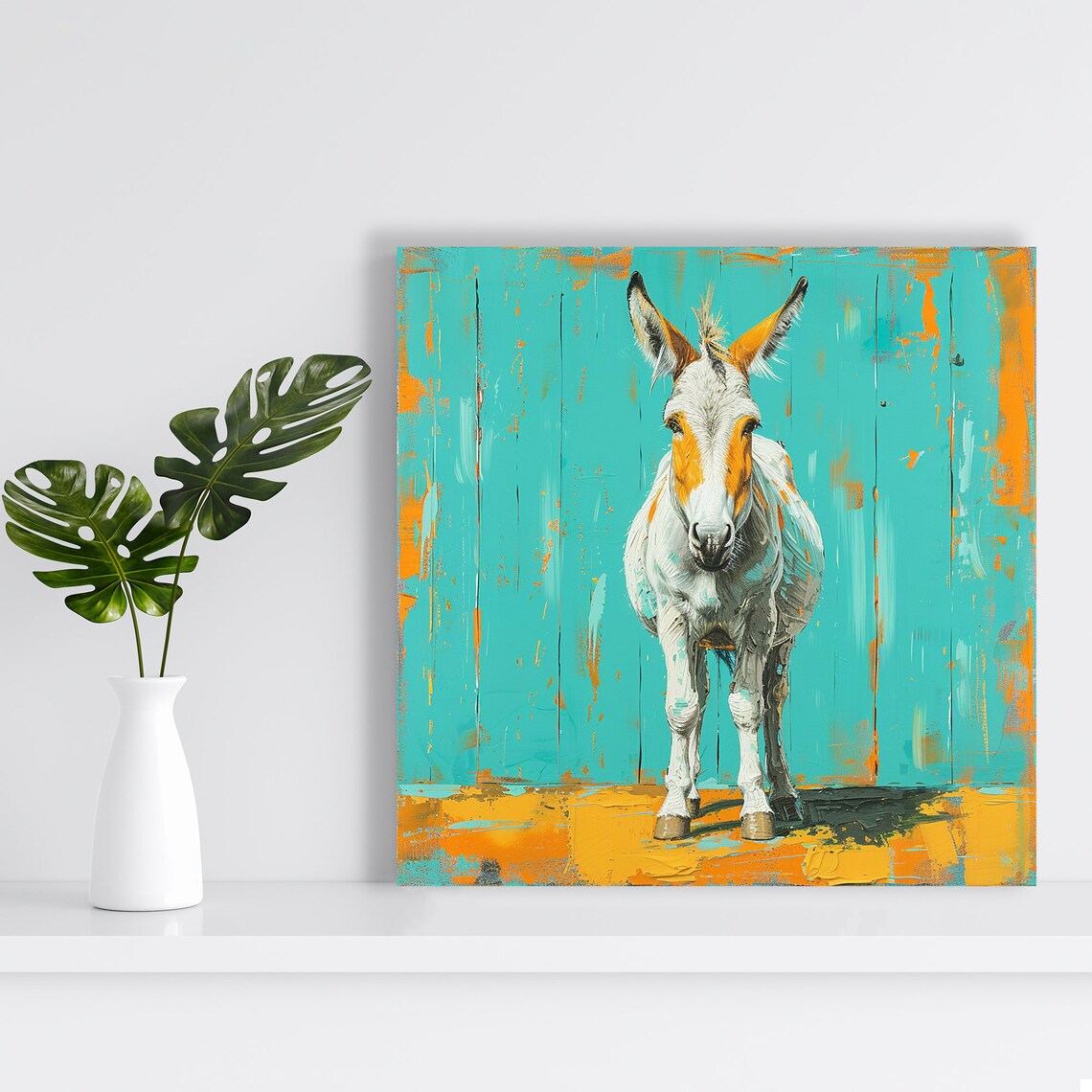 Whimsical Donkey Art Print, Rustic Farmhouse Decor - Image 2