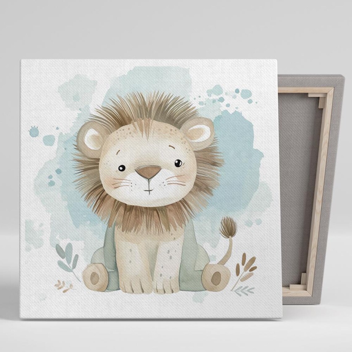Cuddly Lion Cub Whimsical Animal Wall Art Print