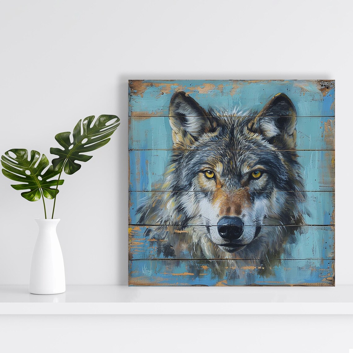 Wolf Wilderness Guardian, Modern Bohemian Art Print - Image 2
