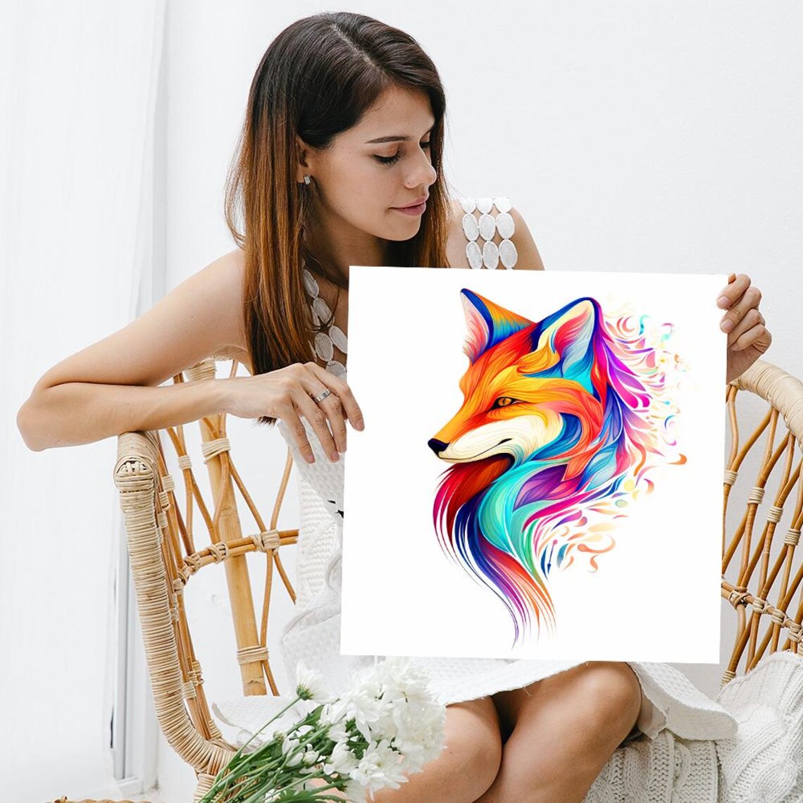Fox Spirit Abstract Animal Art Print, Modern Decor - Image 3