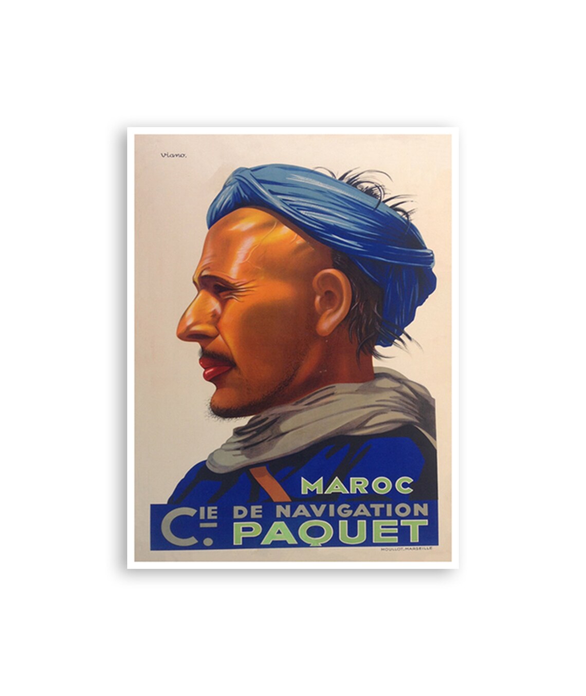 Morocco Maroc Paquet Line Shipping Vintage French Travel Poster