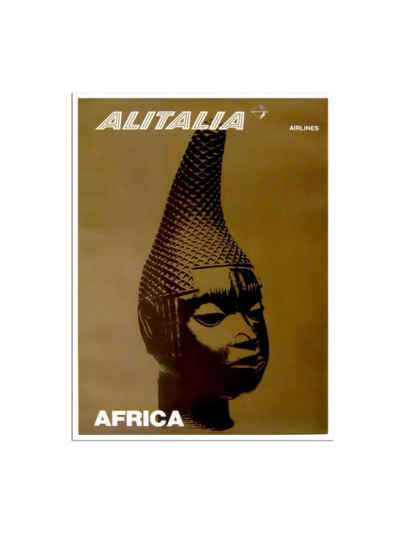 Africa Print African Art Alitalia Travel Poster Zt632a