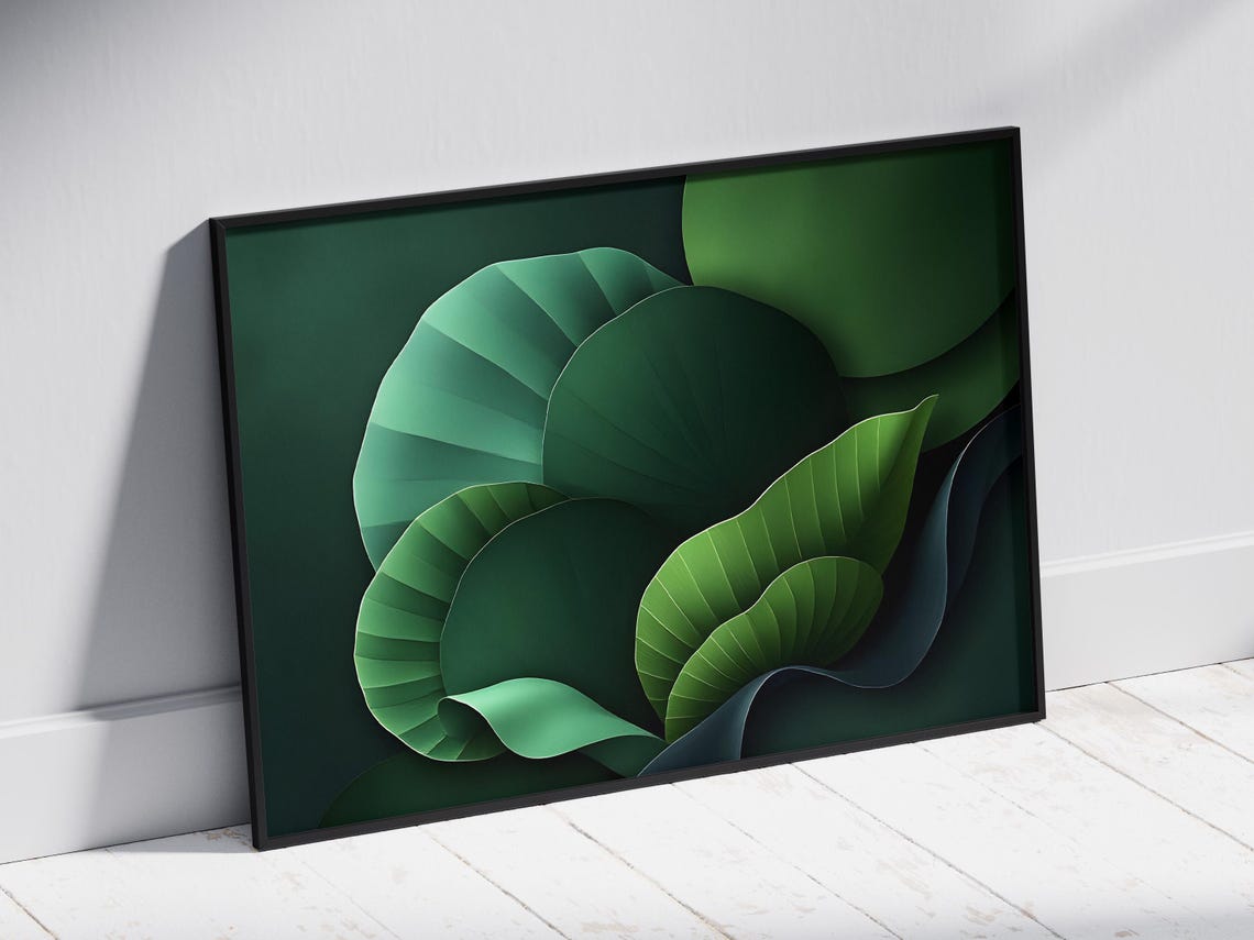 Succulent Leaves Print Modern Botanical Wall Art