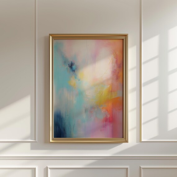 Art Colorful Modern Art Bright Colorful Art Prints Orange And Pink Large Wall Art Abstract Wall Art Minimalist Art V067