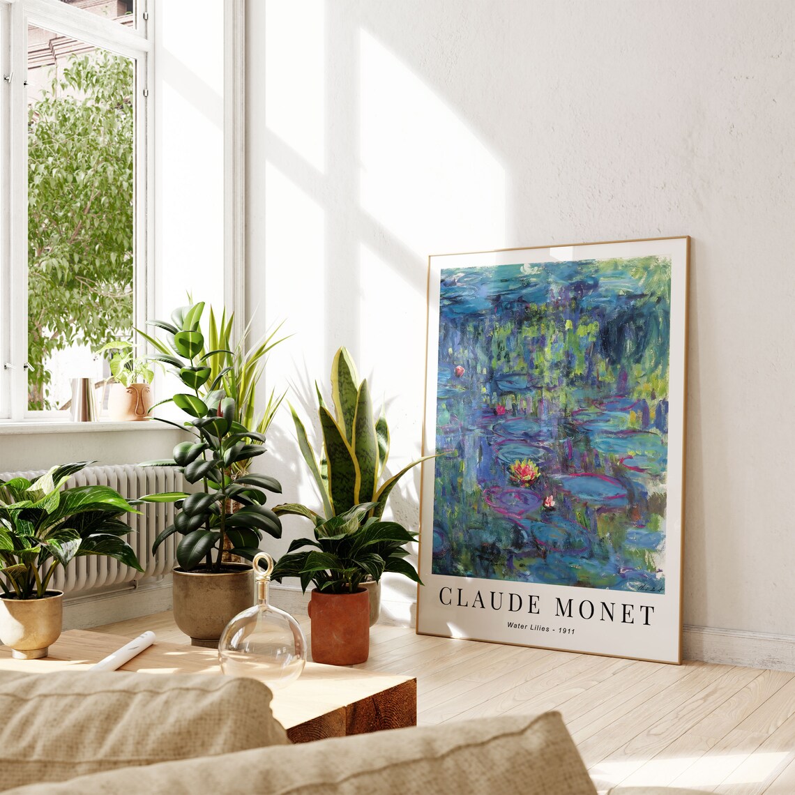Claude Monet Water Lilies 1911 Impressionist Blue Floral Wall Art Poster - Image 3