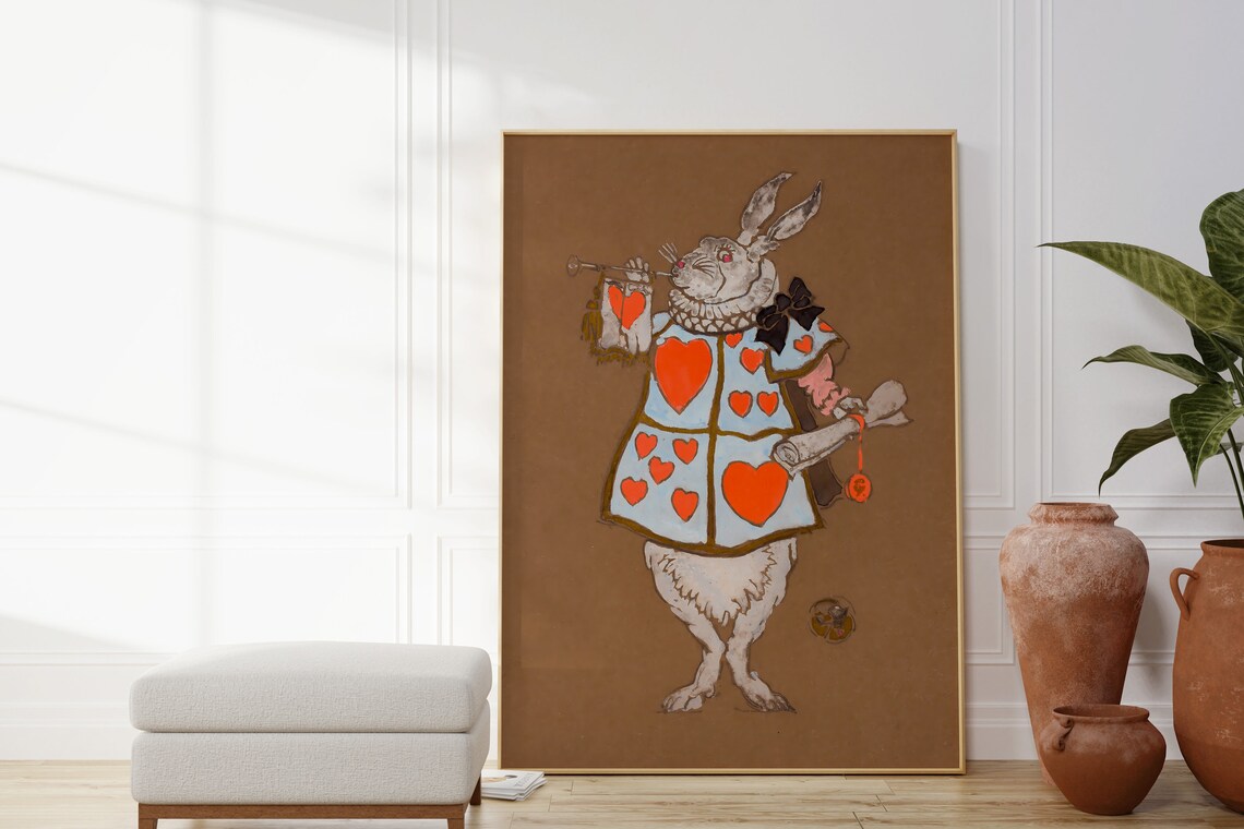 Alice In Wonderland White Rabbit Art Print, Bookish - Image 4