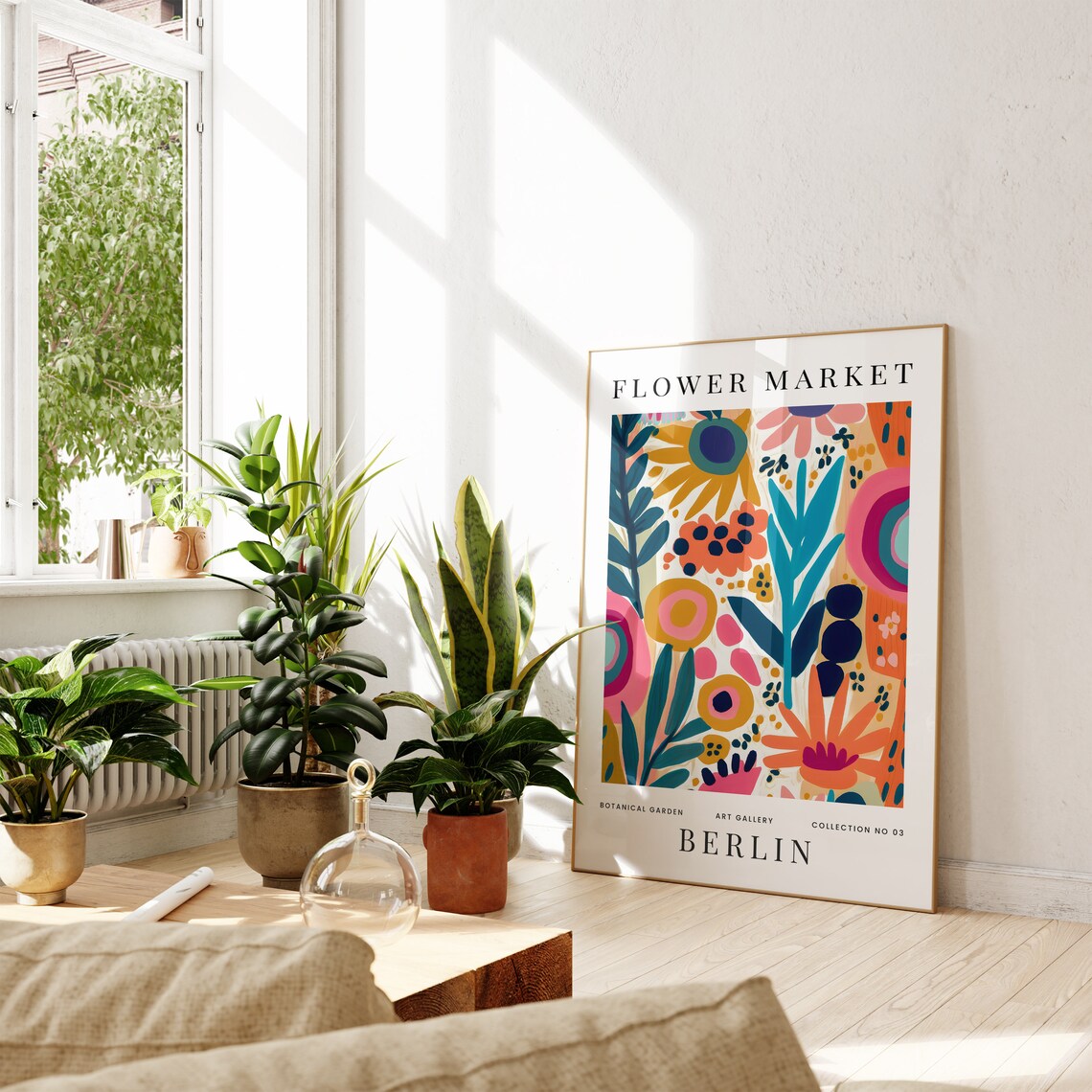 Berlin Flower Market Botanical Art Colourful Boho Floral Print - Image 2