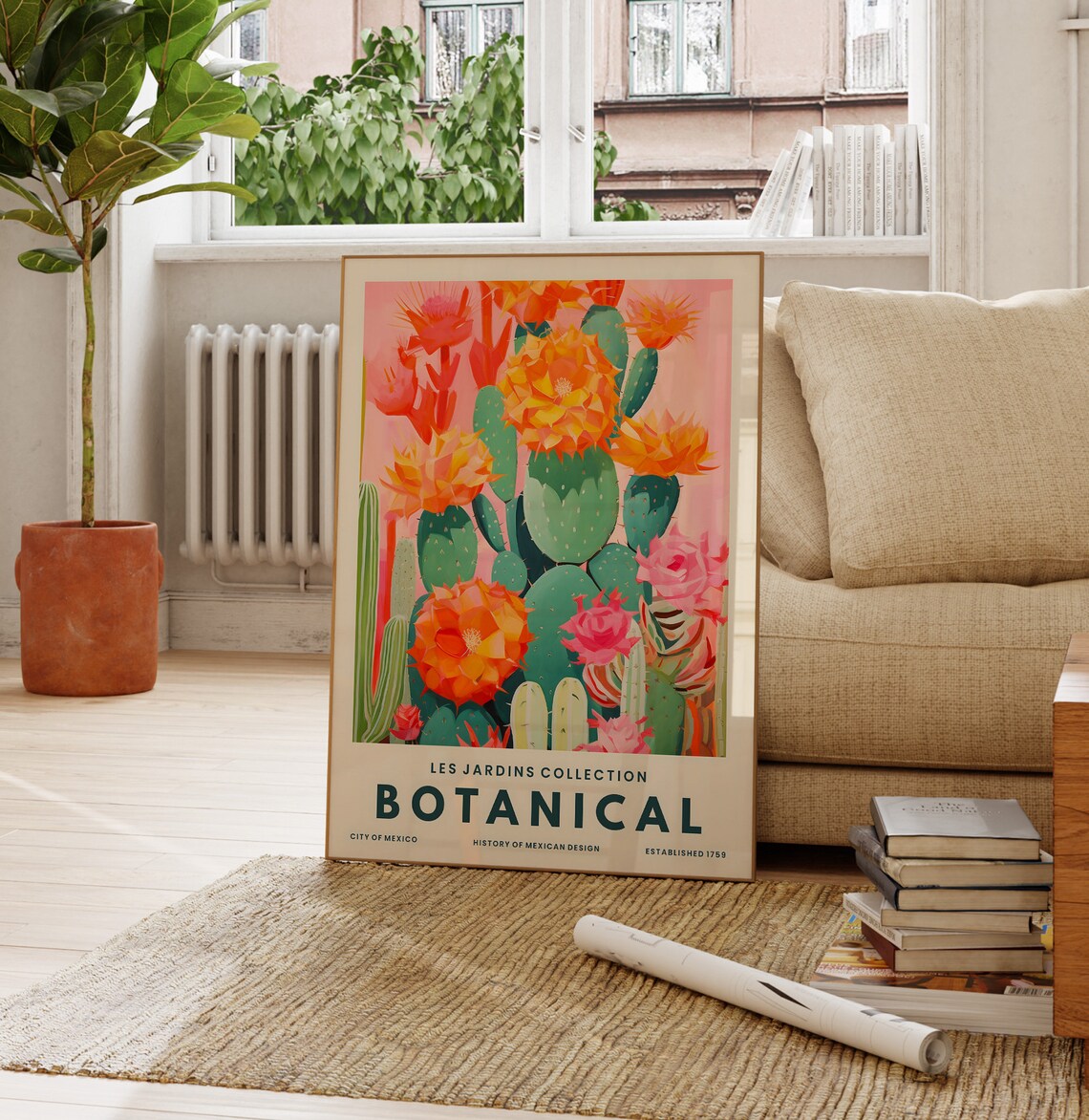 Modern Cactus Botanical Art Print, Mexican Decor - Image 4