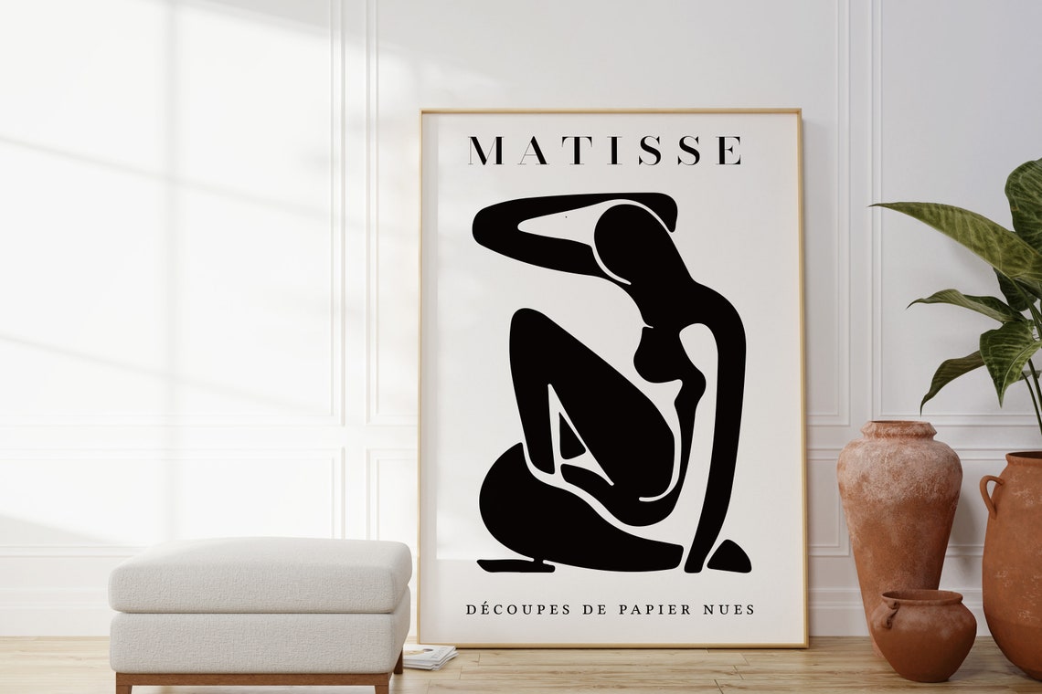 Henri Matisse Paper Cut Out Black Nude Silhouette Art Poster - Image 4