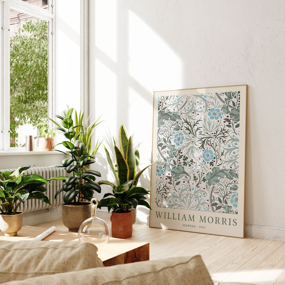 William Morris Seaweed 1901 Sage Botanical Pattern Art Nouveau Poster - Image 4