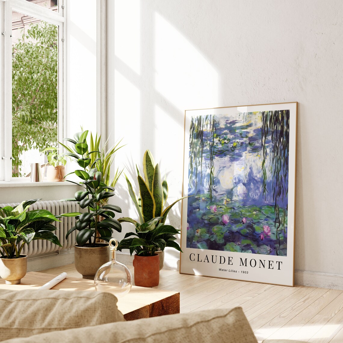 Monet-Inspired Water Lilies, Modern Botanical Poster - Image 2