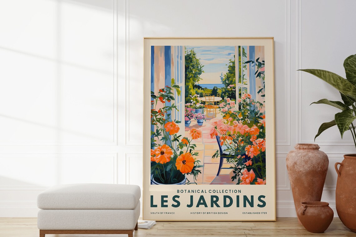 Les Jardins South Of France Terrace Flowers Sea View Art Poster - Image 4