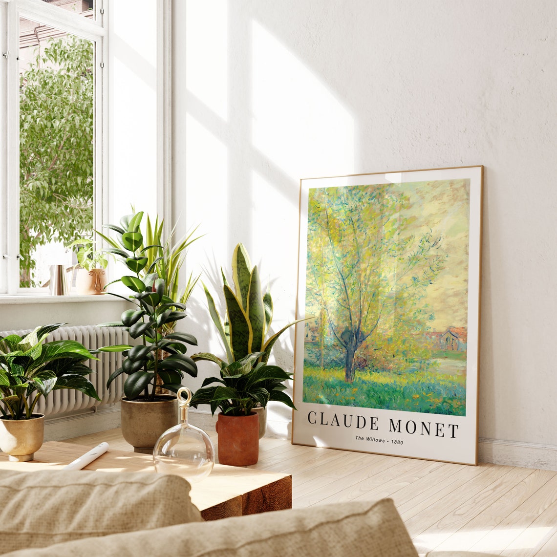 Claude Monet The Willows 1880 Spring Tree Green Meadow Village Poster - Image 4