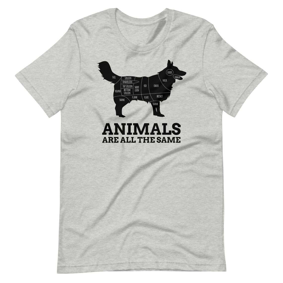 Vegan Butcher T Shirt Animal Advocate Unisex T Shirt Vegan T Shirt For Men And Women Vegan Dog T Shirt Vegetarian Shirt Butcher Diagram
