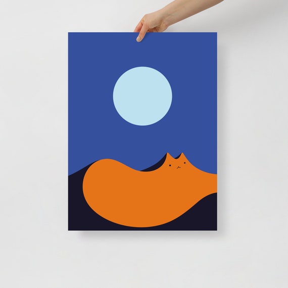 Cat Landscape 179 Lunar Mirage Art Print