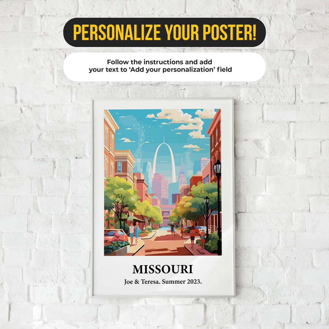 Missouri Gateway Arch City Street Vintage Style Travel Art Poster - Image 3