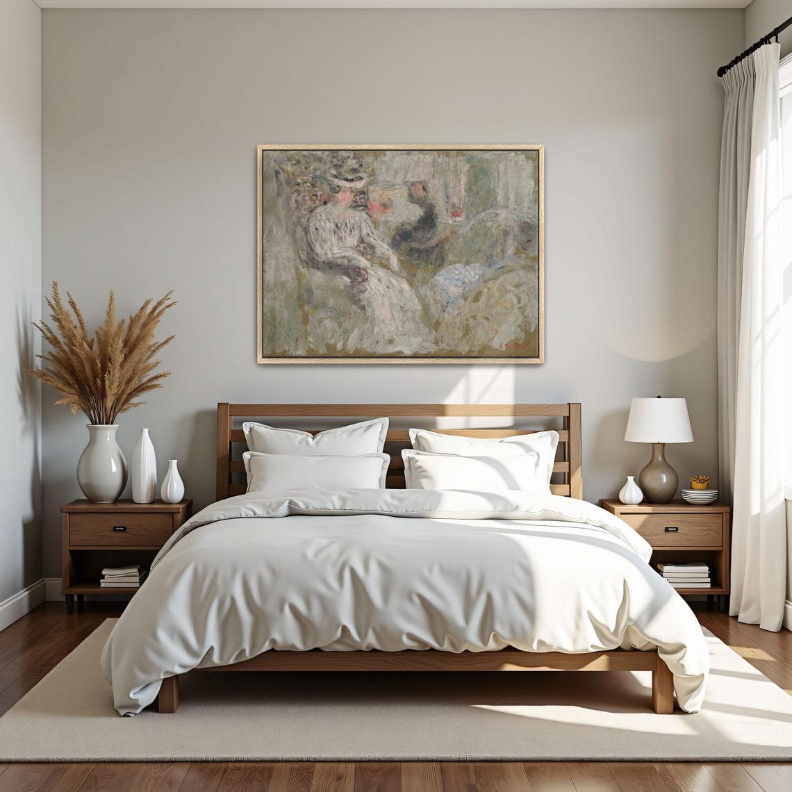 Woman in White in Soft Interior Impressionist Portrait Poster - Image 5