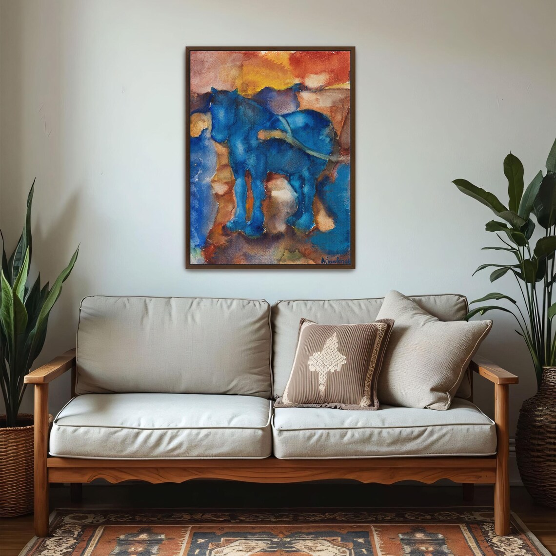 Alexej von Jawlensky Blue Horse Watercolor Expressionist Art Poster - Image 5